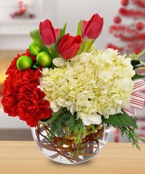 Holiday Floral Bowl from Clifford's where roses are our specialty
