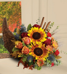 Autumn Cornucopia from Clifford's where roses are our specialty