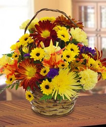 Harvest Basket Bouquet from Clifford's where roses are our specialty