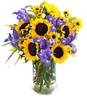 Sunflowers and Iris Bouquet