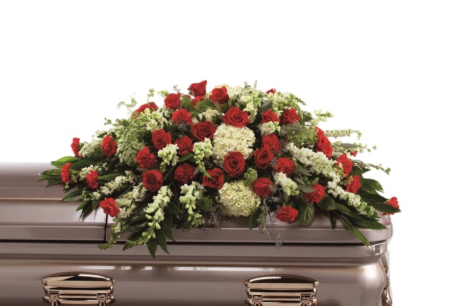 Sincerity Casket Spray from Clifford's where roses are our specialty