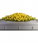 Golden Garden Casket Spray from Clifford's where roses are our specialty