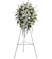 Quiet Tribute Standing Spray from Clifford's where roses are our specialty