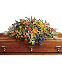 Colorful Reflections Casket Spray from Clifford's where roses are our specialty
