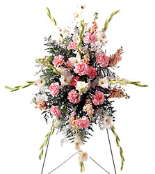  Pink Mixture Standing Spray from Clifford's where roses are our specialty