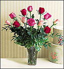 A Dozen Multi-colored Roses