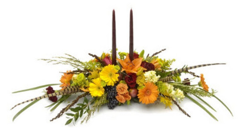 Thanksgiving Centerpiece from Clifford's where roses are our specialty