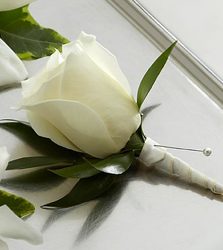 Boutonniere from Clifford's where roses are our specialty