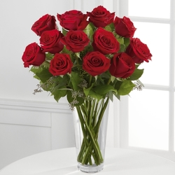 12  Roses in vase from Clifford's where roses are our specialty
