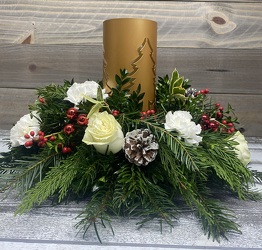 december dreams centerpiece from Clifford's where roses are our specialty