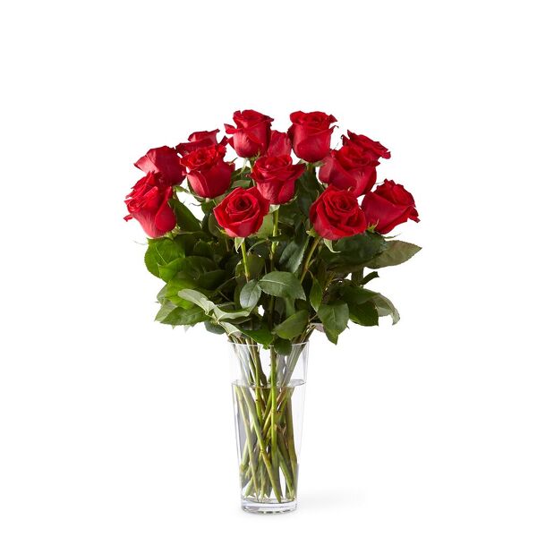 18 Roses in vase from Clifford's where roses are our specialty