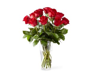 12  Roses in vase from Clifford's where roses are our specialty