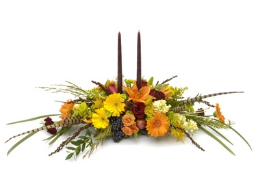 THANKS A PLENTY CENTERPIECE from Clifford's where roses are our specialty