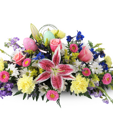 Easter Centerpiece from Clifford's where roses are our specialty