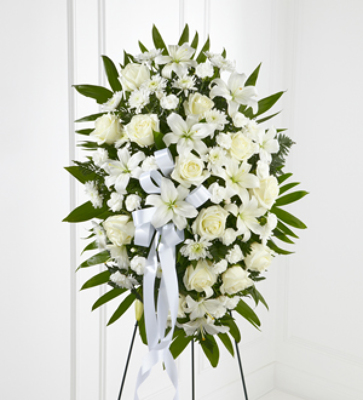 The Exquisite Tribute Standing Spray from Clifford's where roses are our specialty