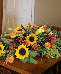 Fall Centerpiece from Clifford's where roses are our specialty