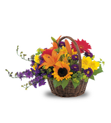 Farmers Market Flower Basket from Clifford's where roses are our specialty