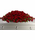 Blooming Red Roses Casket Spray from Clifford's where roses are our specialty