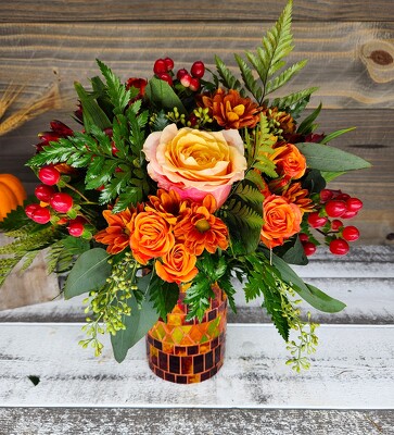 Mosaic Vase from Clifford's where roses are our specialty