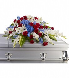 Distinguished Service Casket Spray from Clifford's where roses are our specialty