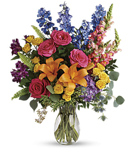Colors Of The Rainbow Bouquet from Clifford's where roses are our specialty