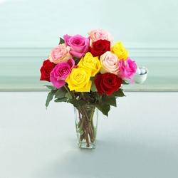 One Dozen Mixed Roses Bouquet  from Clifford's where roses are our specialty