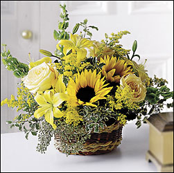 Sunny sunflower Garden Bouquet from Clifford's where roses are our specialty