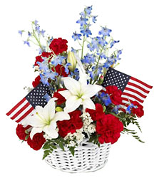 American Glory Basket from Clifford's where roses are our specialty