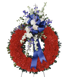 FTD All American Tribute Wreath from Clifford's where roses are our specialty