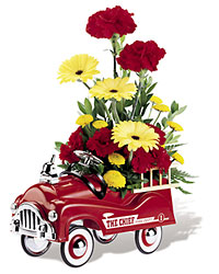 Fire Engine Bouquet from Clifford's where roses are our specialty