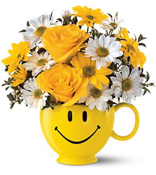 Teleflora's Be Happy Bouquet from Clifford's where roses are our specialty