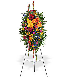 Celebration of Life Standing Spray from Clifford's where roses are our specialty